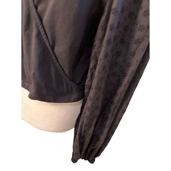 ASOS wrap style cropped black blouse - L - Picture 4 of 8